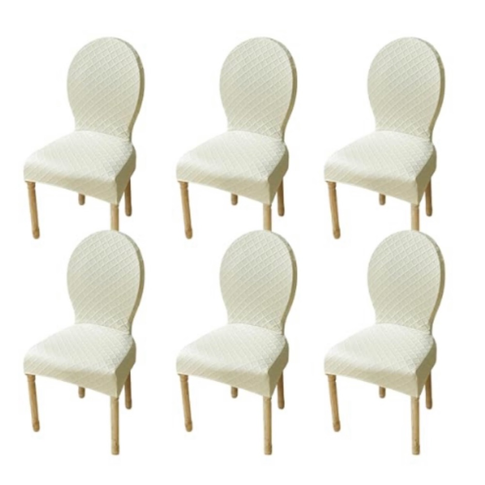 Elegant Cream Chair Slipcover set of 6